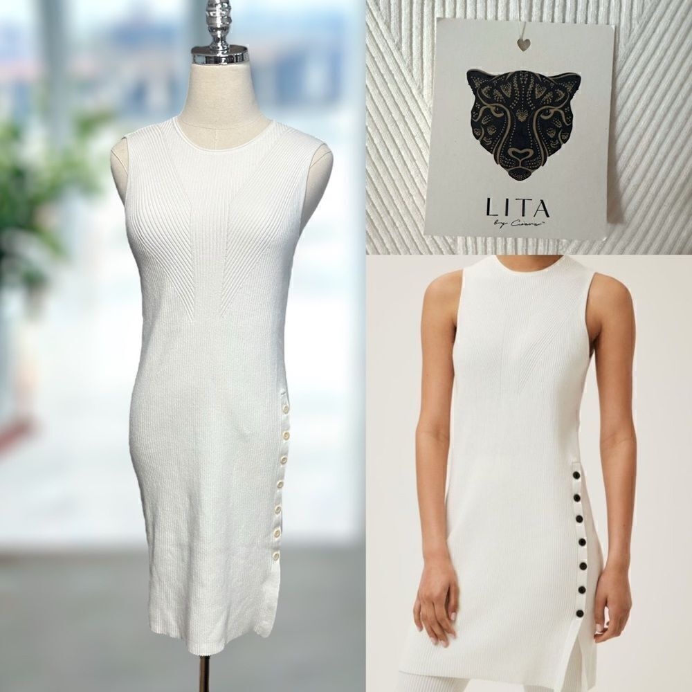 NWT LITA By Ciara REVOLVE Rib Size Button Dress Size S